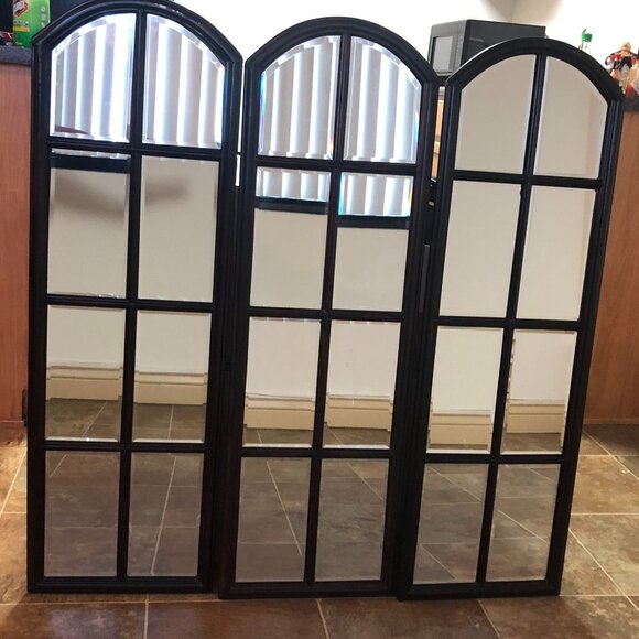 Other - 3 ARCHED AGED ANTIQUED 8 PANEL MIRRORS